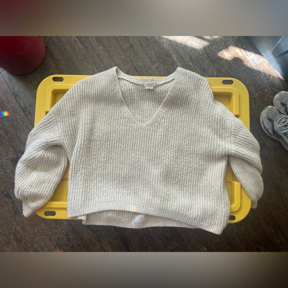 Boden Womens sparkle Sweater UK 18 US 14 Ivory Metallic Ribbed Knit Pullover